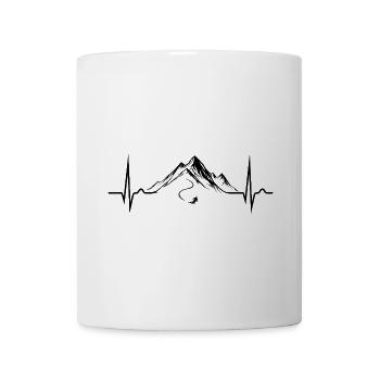 ECG curve - heart curve - pulse - skiing - Mug - white - Front
