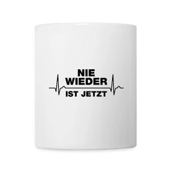 Nie wieder ist jetzt Gegen Rechts gegen Hetze EKG - Tasse - Weiß - Vorne