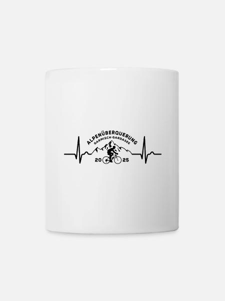 Alpenüberquerung 2025, Garmisch Gardasee, Rad - Tasse - Weiß