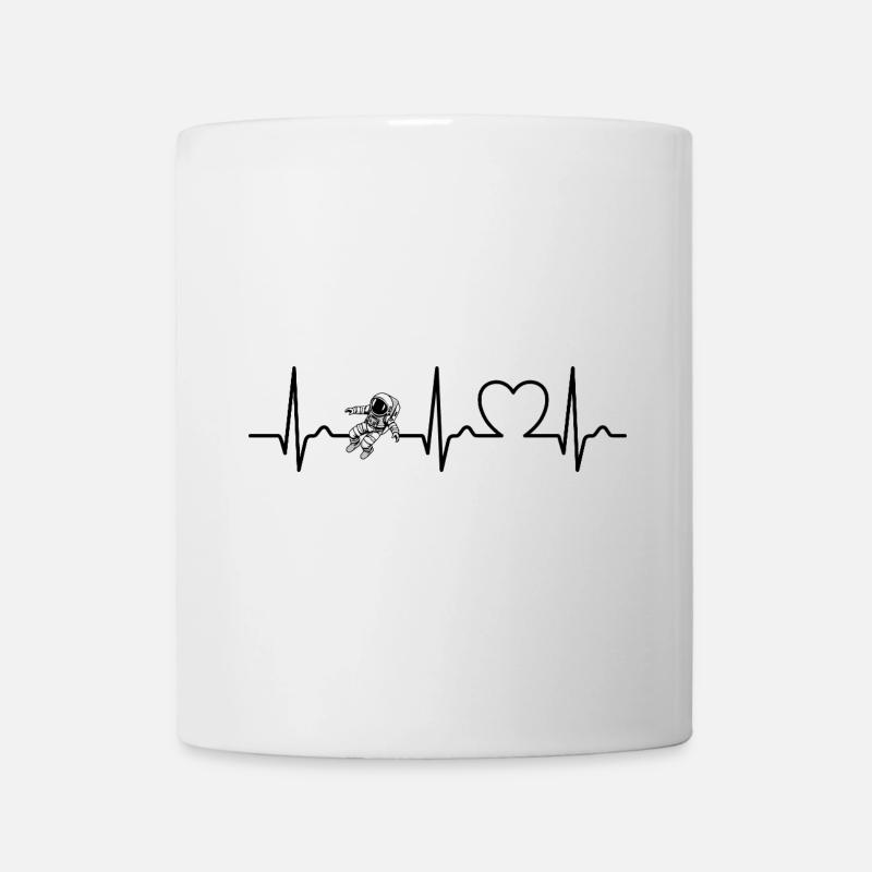 Courbe cardiaque - Pouls - ECG - Astronaute - Espace - Mug blanc - blanc