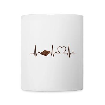 EKG Kurve - Herzkurve - Puls - Essen - Schokolade - Tasse - Weiß - Vorne