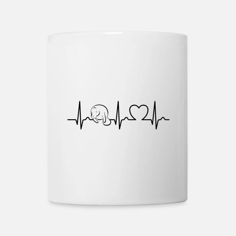ECG Curve - Heart Curve - Pulse - Manatee - Manatee - Mug - white