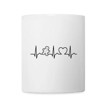EKG Kurve - Herzkurve - Puls - Essen - Lebkuchen - Tasse - Weiß - Vorne