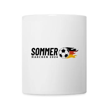 Sommermärchen 2024 Fußball mit Flammen Deutschland - Tasse - Weiß - Vorne