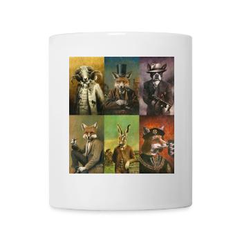 Animaux vintage en vêtements - Mug blanc - blanc - Devant