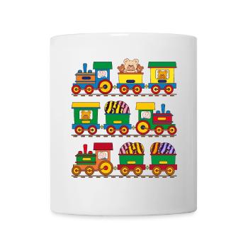 Small railways with teddies and doughnuts - Mug - white - Front