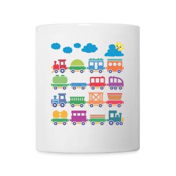 bunte lokomotiven bunte eisenbahnen - Tasse - Weiß - Vorne