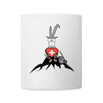 Bouquetin suisse avec cœur - Mug blanc - blanc - Devant