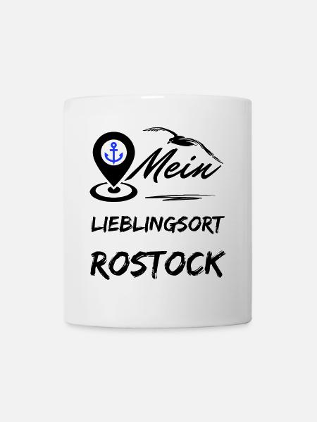 Rostock mein Lieblingsort-Hansestadt Rostock-Möwe - Tasse - Weiß