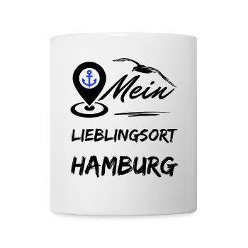Hamburg mein Lieblingsort-Hansestadt Hamburg-Möwe - Tasse - Weiß - Vorne