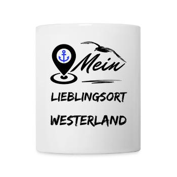 Westerland mein Lieblingsort-Lieblingsinsel Sylt - Tasse - Weiß - Vorne