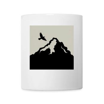 Mountain Bird flying Outdoors sky Hiking Forest - Mug - white - Front