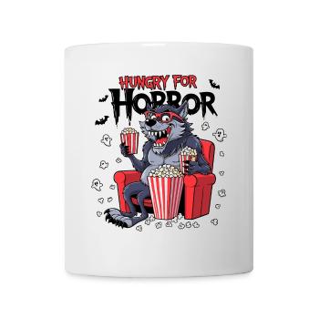 Werewolf Watching Horror Movies - Horror Movie Fan Design - Mug - white - Front