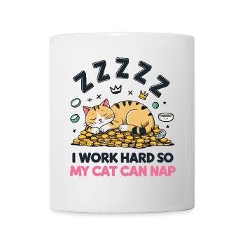Travail acharné pour les siestes de chat - Mug blanc - blanc - Devant