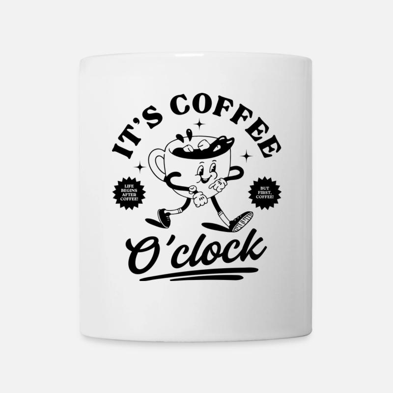 Es ist Kaffee Uhr - Tasse - Weiß