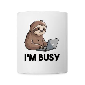 Je suis occupé Drôle de paresseux - Mug blanc - blanc - Devant