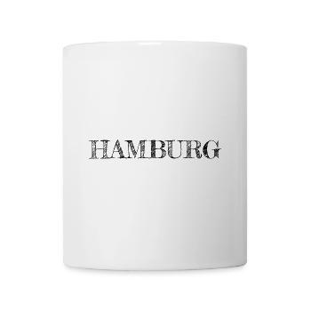 Hamburg Schriftzug schwarz - Tasse - Weiß - Vorne