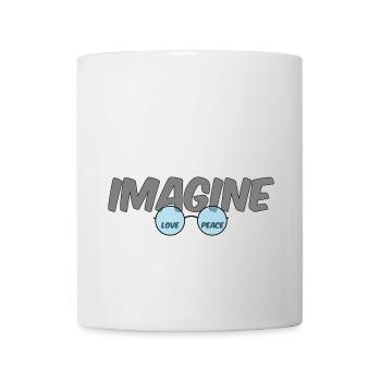 Imagine - Liebe, Frieden, Toleranz und Respekt - Tasse - Weiß - Vorne