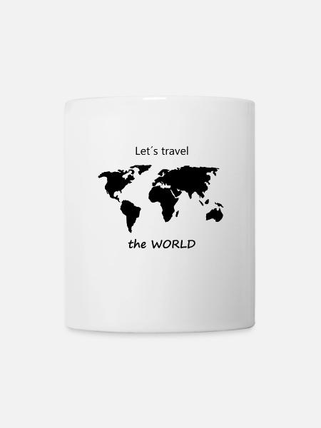 Let´s travel the World Weltenbummler Reise Urlaub - Tasse - Weiß