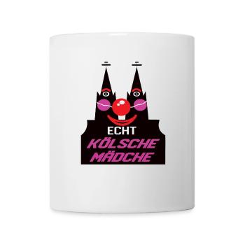 Kölner Karneval Alaaf Echt koelsche Maedche - Tasse - Weiß - Vorne
