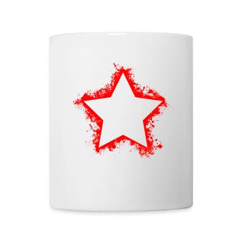 Roter Stern Splatter - Tasse - Weiß - Vorne