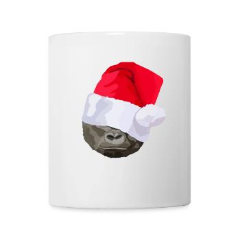 Gorilla with Santa hat, Christmas present - Mug - white - Front
