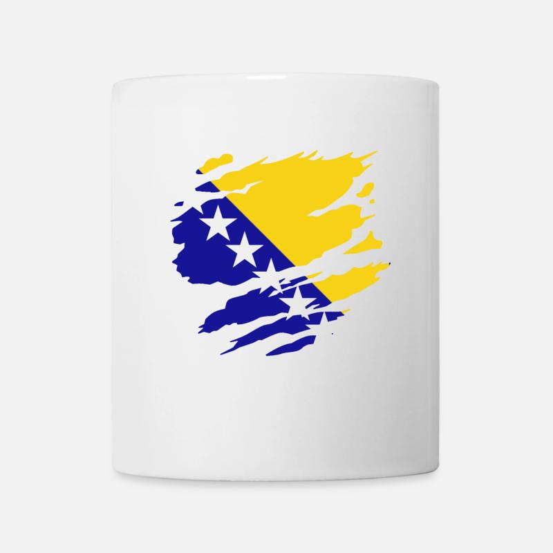 Drapeau de la Bosnie-Herzégovine - Mug blanc - blanc