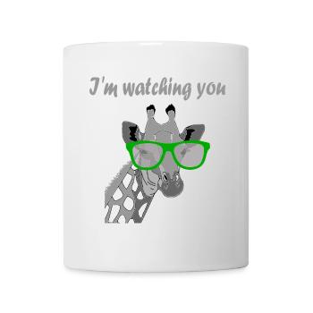 I´m watching you Giraffe Sonnenbrille Geschenk - Tasse - Weiß - Vorne