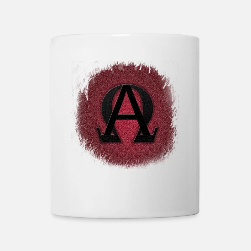 ALPHA ET OMEGA, SYMBOLE GREC Typographie - Mug blanc - blanc