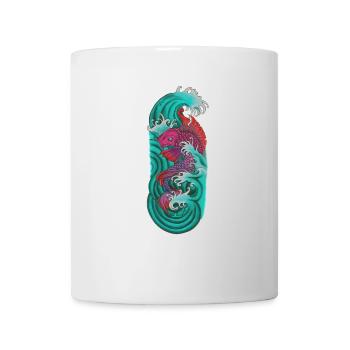 Japanische koi Fische rotes Purpur - Tasse - Weiß - Vorne