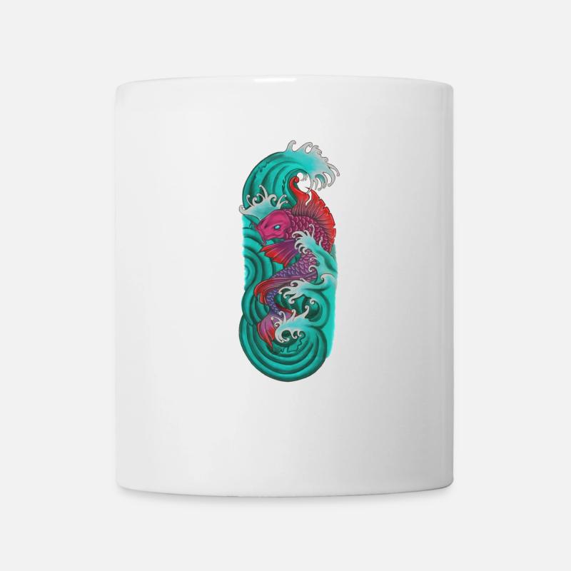 Japanese koi fish red purple - Mug - white