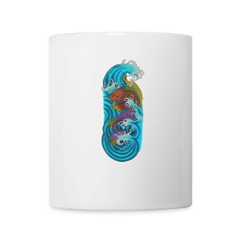 Poisson koi japonais Orange violet - Mug blanc - blanc - Devant
