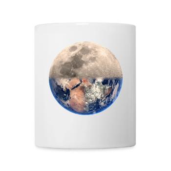Monde de la terre lunaire - Mug blanc - blanc - Devant