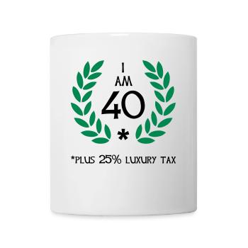 50 - 40 plus tax - Mug - white - Front