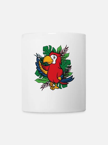 Parrot in the jungle, jungle animal in the wild - Mug - white
