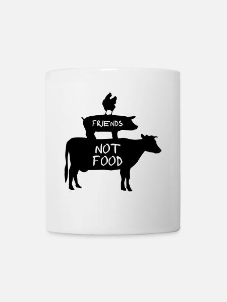Vegan, Veganer - Freunde, kein Essen - Tasse - Weiß