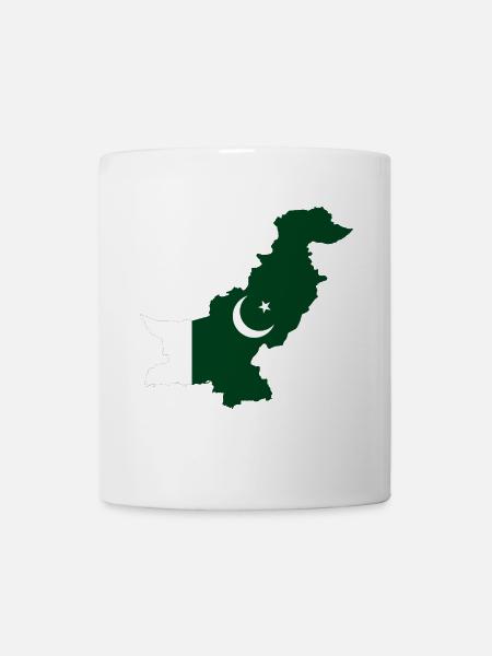 Pakistan flag map flag - Mug - white