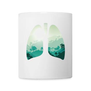 Green nature forest landscape lungs - Mug - white - Front
