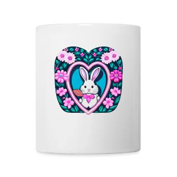 Blumenmit Osterhase - Tasse - Weiß - Vorne