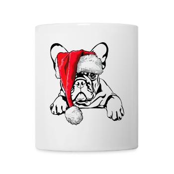 Signes de Noël du Père Noël bouledogue français - Mug blanc - blanc - Devant