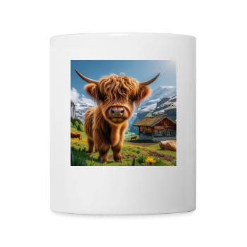 Highland cow, looking even cuter and sweeter - Mug - white - Front