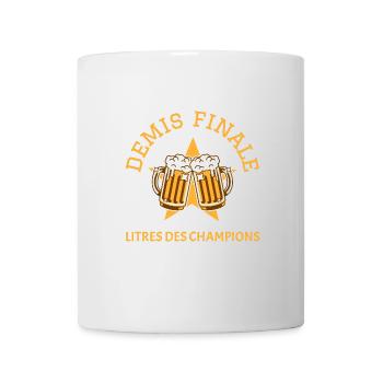 DEMIS FINALE, LITRES DES CHAMPIONS ! (bière) - Mug blanc - blanc - Devant