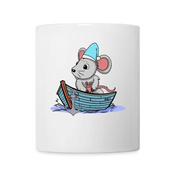 Maritime Mouse Rodent Boat Cruise Travel Child - Mug - white - Front