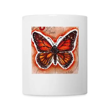 Watercolor Butterfly Entomology - Mug - white - Front