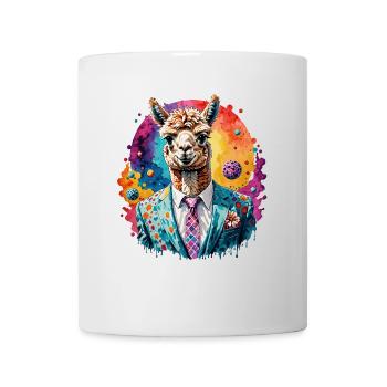 Alpaca in a suit - Mug - white - Front