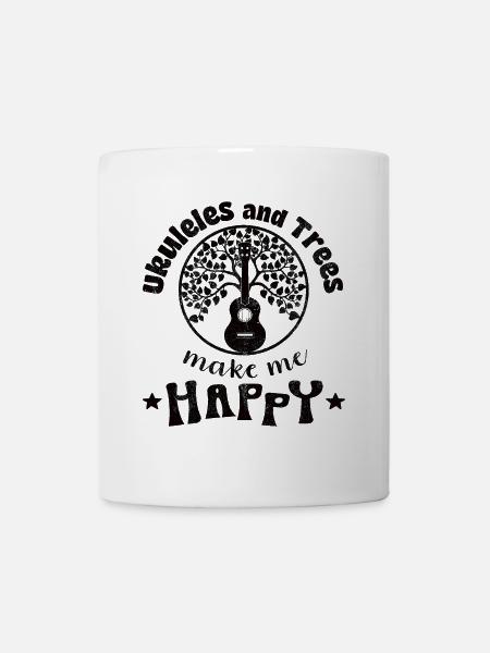 Ukuleles and Trees make me Happy schwarz - Mug - white