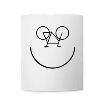 Bike Smiley - Mug blanc - blanc - Devant
