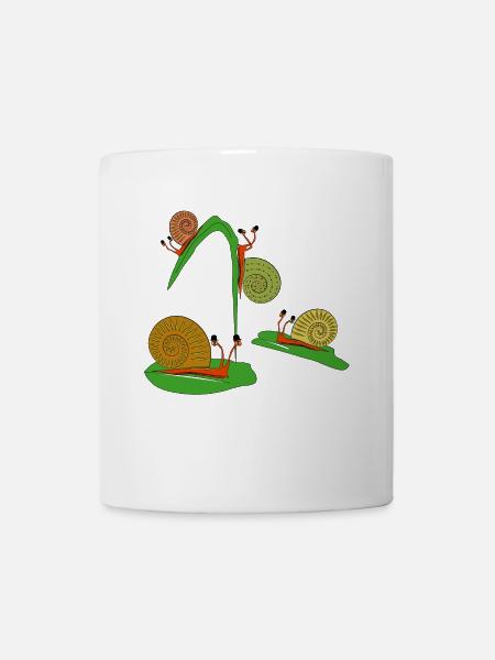 snails in the garden - Mug - white