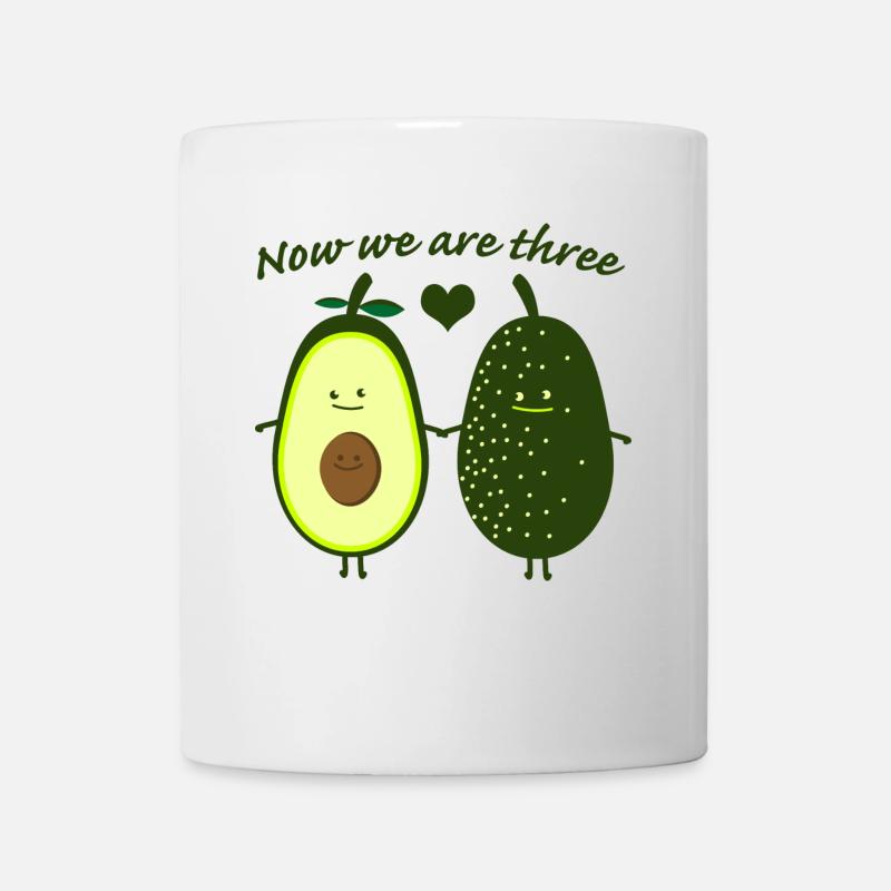 Avocado Mann mit schwangerer Avocado Frau - Tasse - Weiß