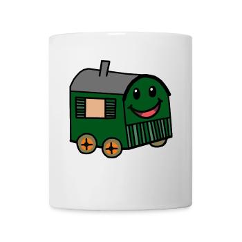Happy Bauwagen Hut House Garden House Nature - Mug blanc - blanc - Devant